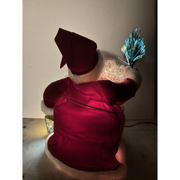 Fiber Optic 13” Santa Claus Christmas Tree Topper/Tabletop Decor Holiday Light - Picture 9 of 14